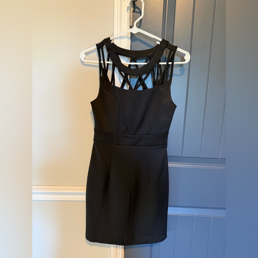 Marineblu Black Backless Dress